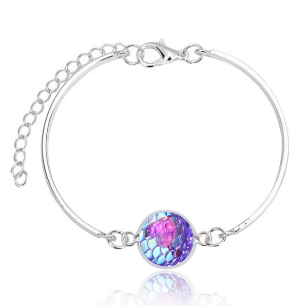 Fashion Charm Dame Sølv Fiskeskæl Kærlighed Armbånd Bangle Smykke