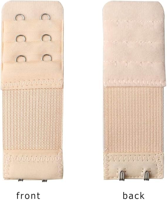 6 stk. 2/3-hågs elastiske bh-forlængere til kvinder (hvid, sort, beige)