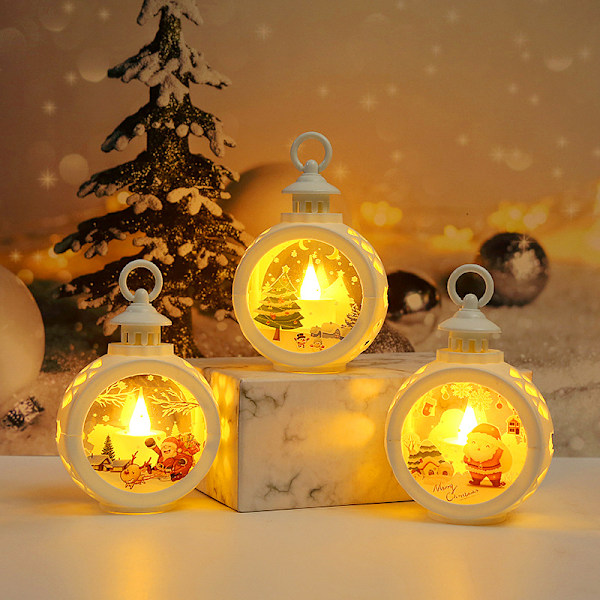 3 Pieces small Lanterns with LED Candle, Batteries Included, children's portable lantern，Decorative Hanging Candle Lantern (white)