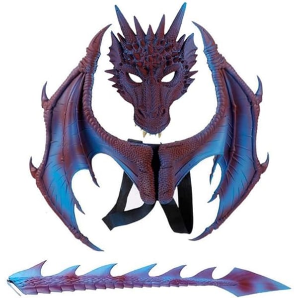 Children's Dragon Wing Costume Dinosaur Tail Mask Cosplay Set Ch