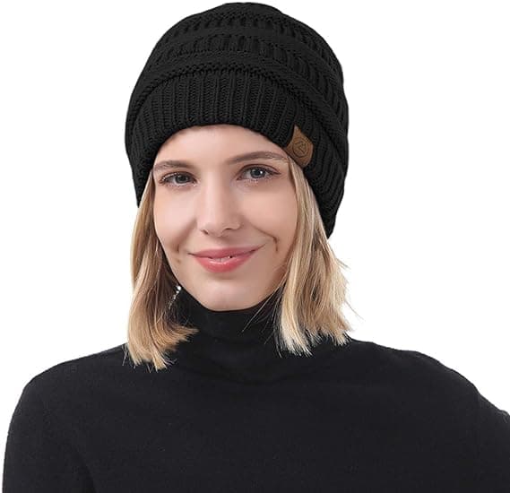 Vinterhatte til kvinder - blød kabelstrik hue - beanies til kvinder
