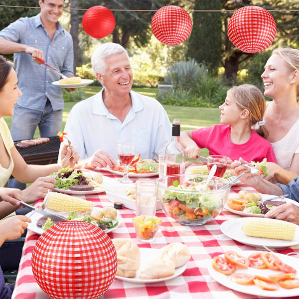 Picknickfest Dekorationer Papperslyktor Runda Hängande Lyktor P
