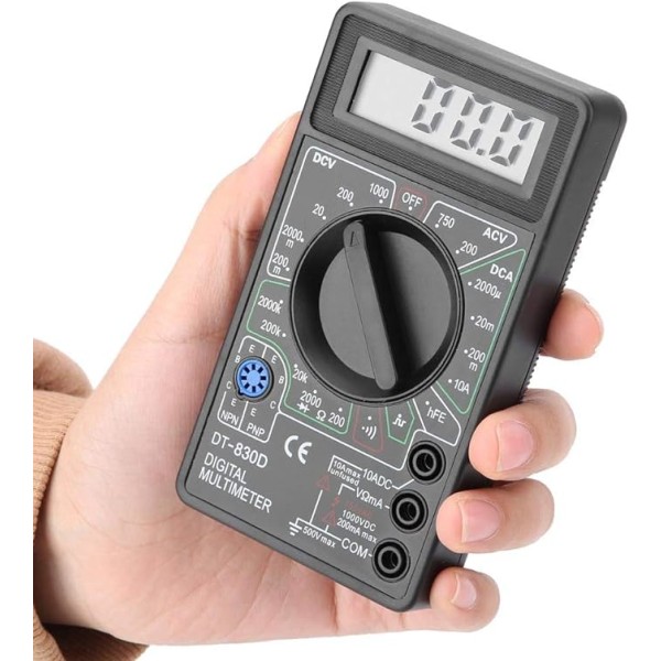 DT830D LCD Digitalt Multimeter, Voltmeter Ammeter AC/DC Meter Tes