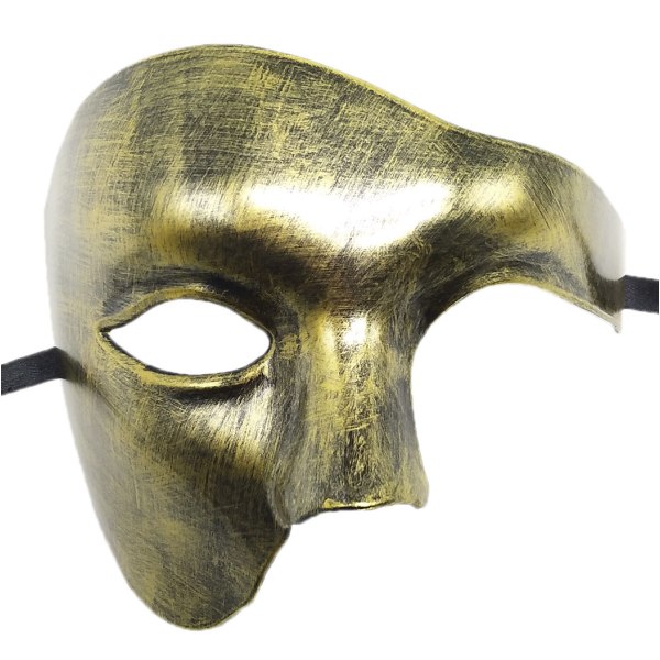 Herr Mask Phantom of the Opera Maskerad Mask Halvmask (Guld)