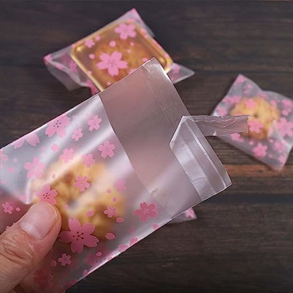 200 stk. (5,5×5,5 cm) Cellofanposer Selvhæftende Cookieposer