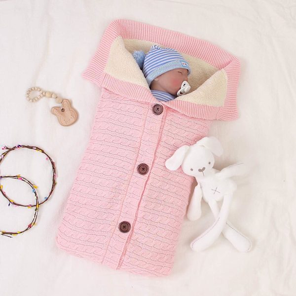 Vinter Baby Sovepose Strikket Bomull Unisex Jente Gutt Sove