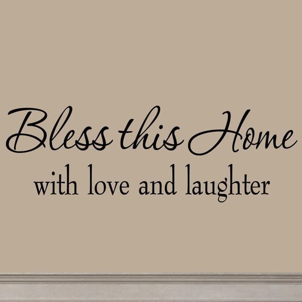 Bless This Home - Skulpterade vinylseparata bokstäver med väggcitat