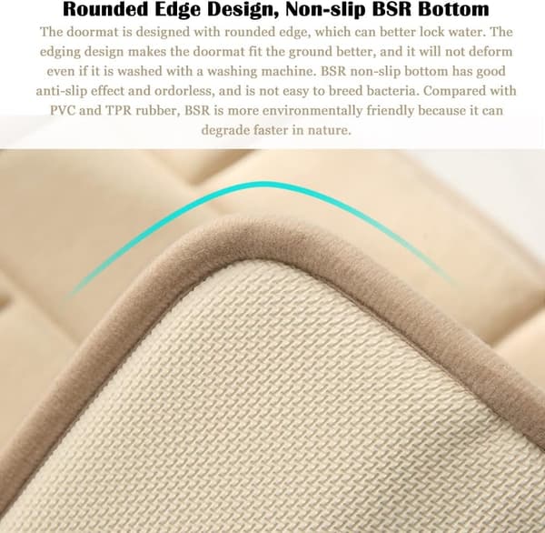 Badmatte 50 x 80 cm Superabsorberende Memory Foam Badmatte Maskin