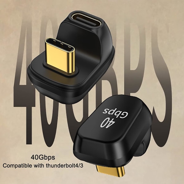 40 Gbps USB C-adapter 40 Gbps U-formet USB4-adapter (2-pak), PD100