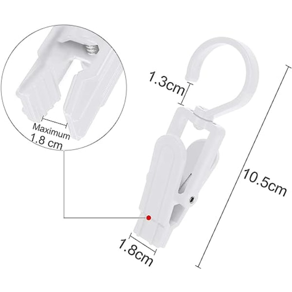 20 stk. store klemmer, vindafbryderklemme, plastikklemme