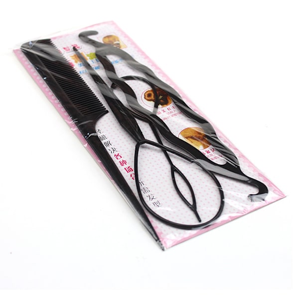 4 stk fransk hår flette Topsy hale klips styling pinne DIY bolle maker