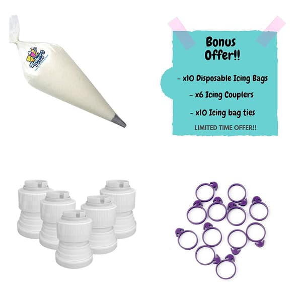 Piping Bag och Tips Set, Dekorera tårtor för bakning, wi