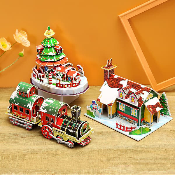 Julpapper 3d tredimensionellt pussel barn kindergarten
