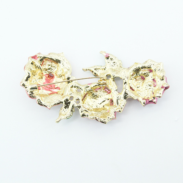 Rhinestone Rose Blomma Brosch för Kvinnor Bröllop Mode Smycken