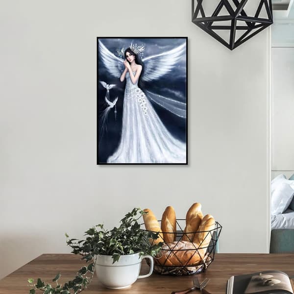 DIY 5D Diamantmålning Vit Fe Kostym Vuxen Diamantmålning