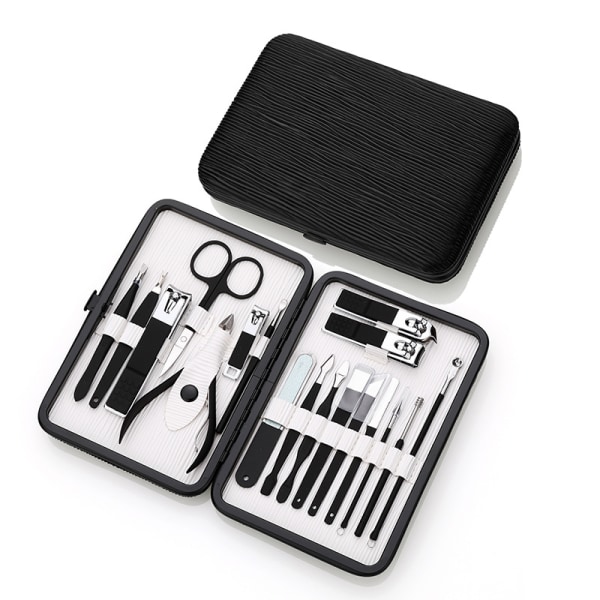 Manicure set, 18 piece pedicure kit, nail clipper set for nail c