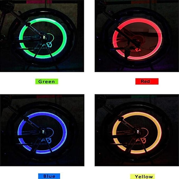 4-pakks LED-sykkellys, 4 farger