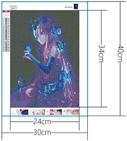 5D DIY Diamantmaleri, Sort Pige Animation Sommerfugl, Fuld Ro