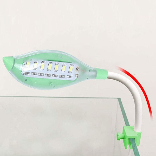 Akvarie Mini USB Skildpadde Lampe Fiskeskål Akvarium LED Clip On Lea