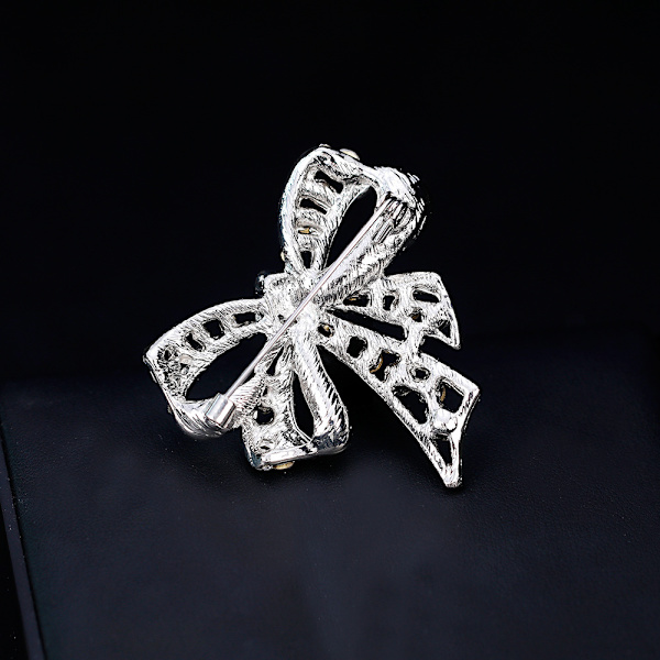 Brosche med diamanter, rhinsten sløjfe broche, modetøj fo