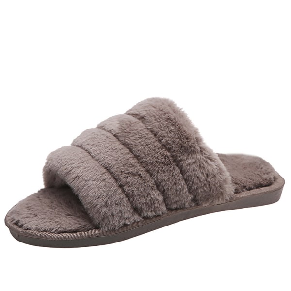 Men's Open Toe Terry Slippers (Medium Gray 7-8)