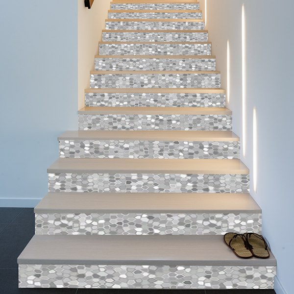 13 stycken 3D silver mosaik trappdekaler