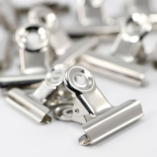 Stålmetallklips 31mm Binder Papirfil 24 PCS，Nikkel Rund Cli