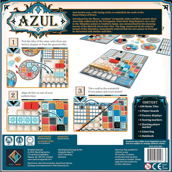 Azul-brädspel strategi-brädspel mosaik-bräda placeringsspel F