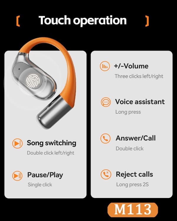 AI-oversettelsesørepropper i sanntid, 3-i-1-oversetter med APP, Bluetooth-ørepropper for 144 språk, trådløse hodetelefoner for iOS Android Reise Virksomhet black
