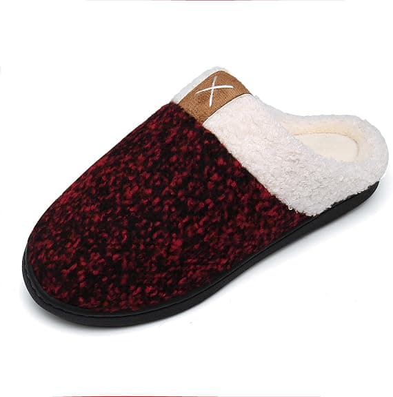 Damtofflor Minnesskum Komfort Fuzzy Plyschfoder Slip On