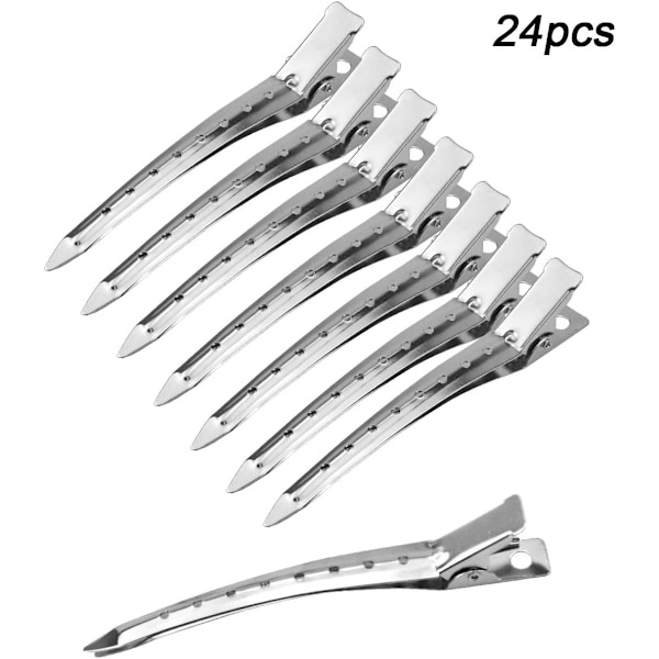 24 kappaletta 9 cm hopeiset metalliset parturi-hiusleikkeet