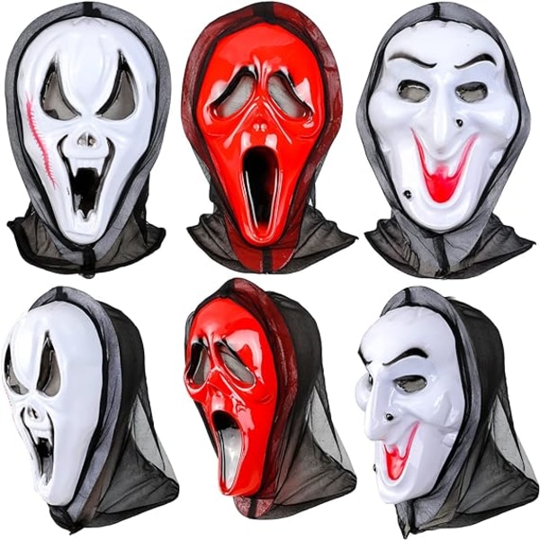 3-pak Scream-masker til voksne/børn, Halloween-horror-masker, Sku