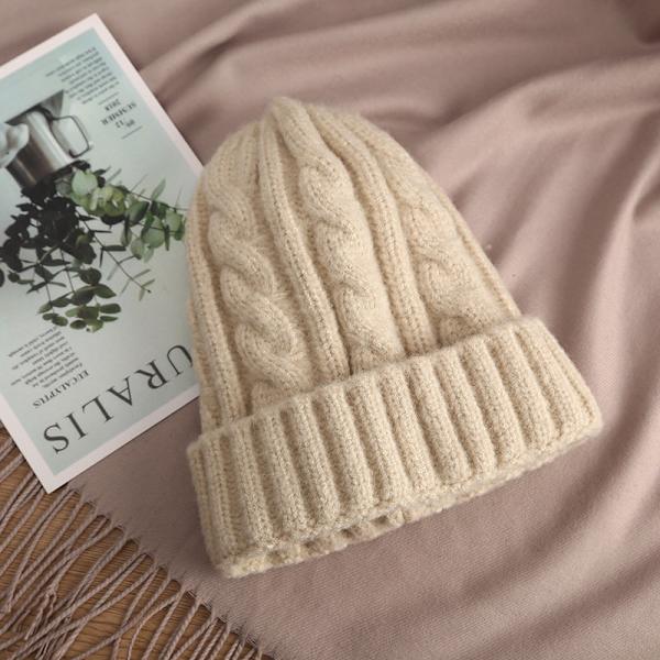 Barnmössa i ull höst och vinter dag mode röd twist stickad