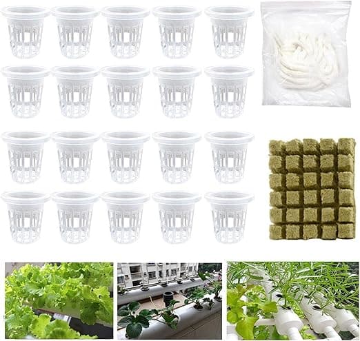 Hydroponisk Mesh Net-Split Mesh Container Kit for Growing Plants