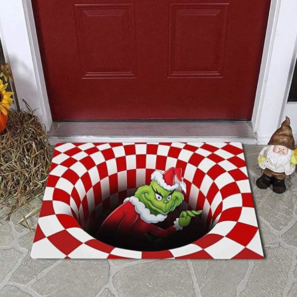 Illusion Dørmåtte, Skridsikker Dørmåtte Juledekoration, 3D Visu