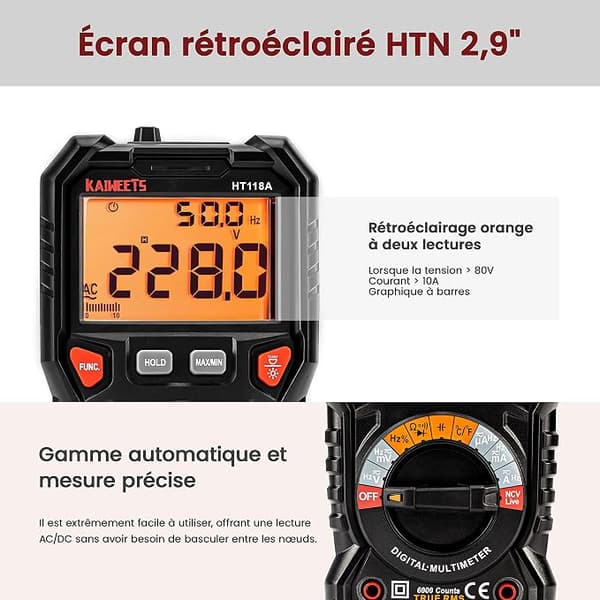 TRMS 6000 räkningar Automatisk digital multimeter (LED-terminalguid