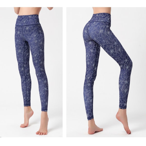 Damer Høy Midje Skinny Stretch Sports Yoga Fitness Bukser-HK272 S