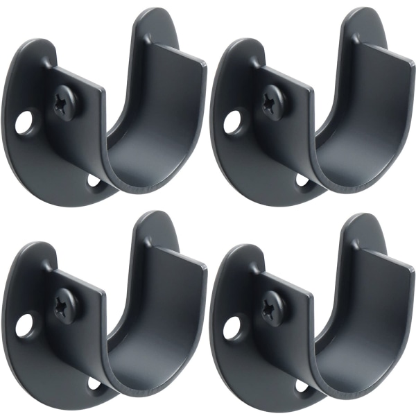 25mm, 4 Pcs Curtain Rod Bracket U Shaped Sockets Hanger Rod End