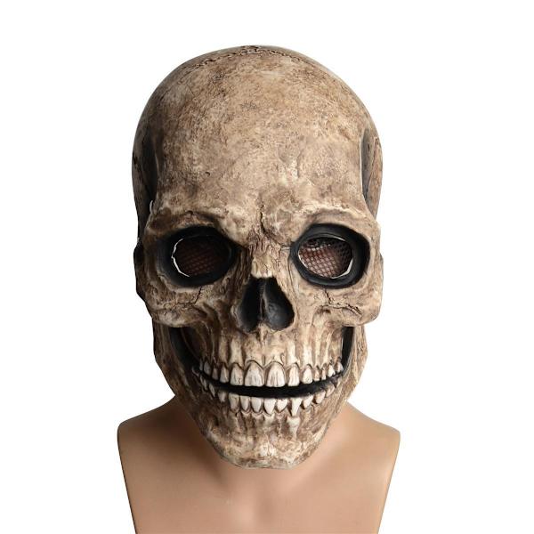Halloween-naamio, pelottava kallonaamio liikkuvalla alaleualla, pelottavat rekvisiitat
