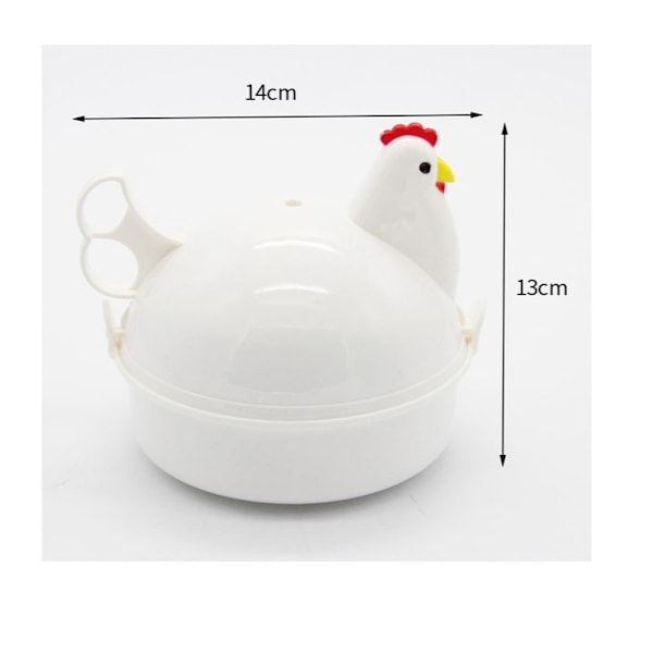 Kyllingformet mikrobølgeovn eggkoker og damper for 4 egg