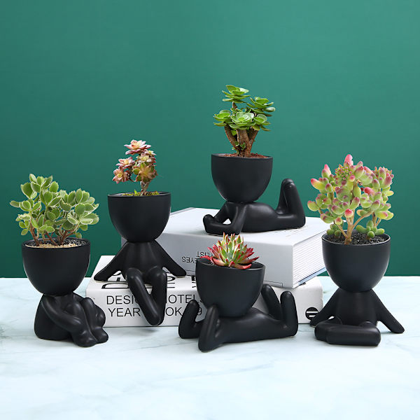 Moderne nordiske hus små figurer keramiske blomsterpotter, kreative D