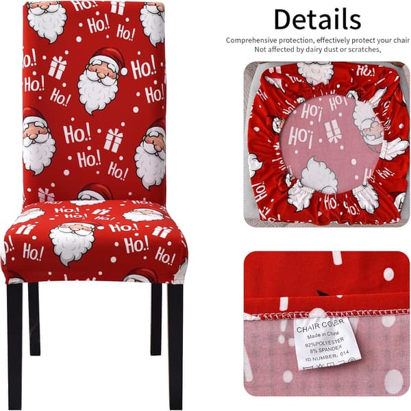 Julmatstolsöverdrag Set om 4, Stretch Christmas Parson