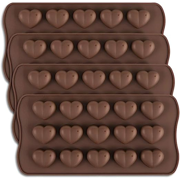 15 hålrum hjärtformad chokladform silikon godisform