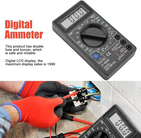 DT830D LCD Digital Multimeter, Voltmeter Ammeter AC/DC Meter Tes