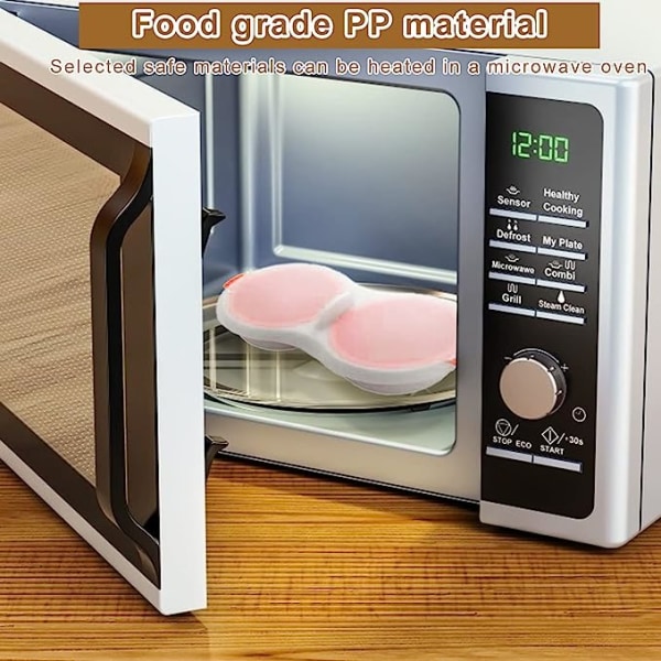 Mikrovågsugnsäggpocherare, Dubbelskikts Non-Stick Gryta