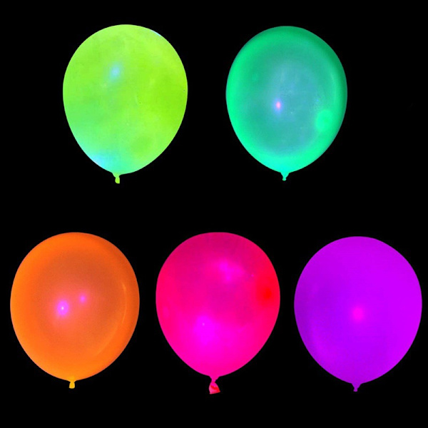 200 st lysande ballonger 10 tum 1,5 g lysande neonfärg