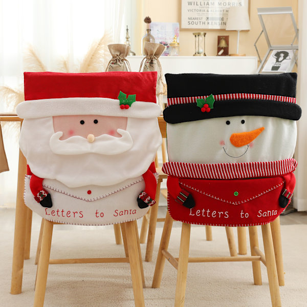 3 Juledekorationer Gammel Mand Stolebetræk Snemand Wrap Cartoo