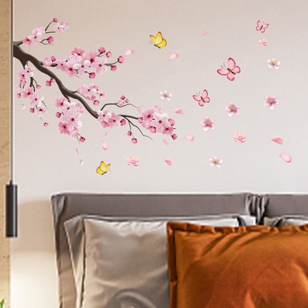 Pink Cherry Blossom Wall Stickers Wall Stickers Mural Decals for