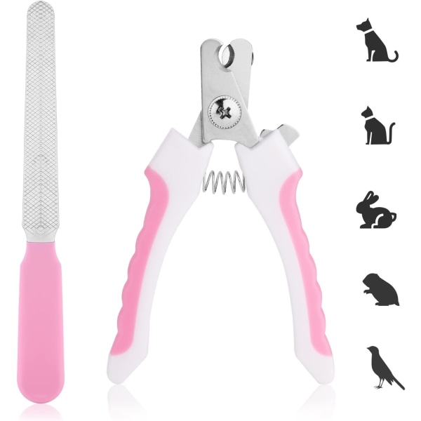 Nagelklippare för husdjur, professionell nagelklippare med skydd Pink