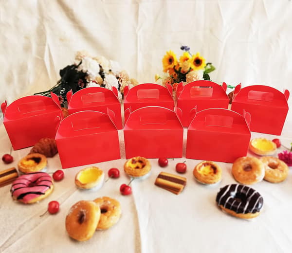 24-pack röda godisaskar, presentaskar, gavelaskar, DIY-påsar, sortiment